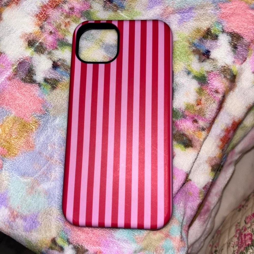 Apple Pink and Red Striped Phone Case